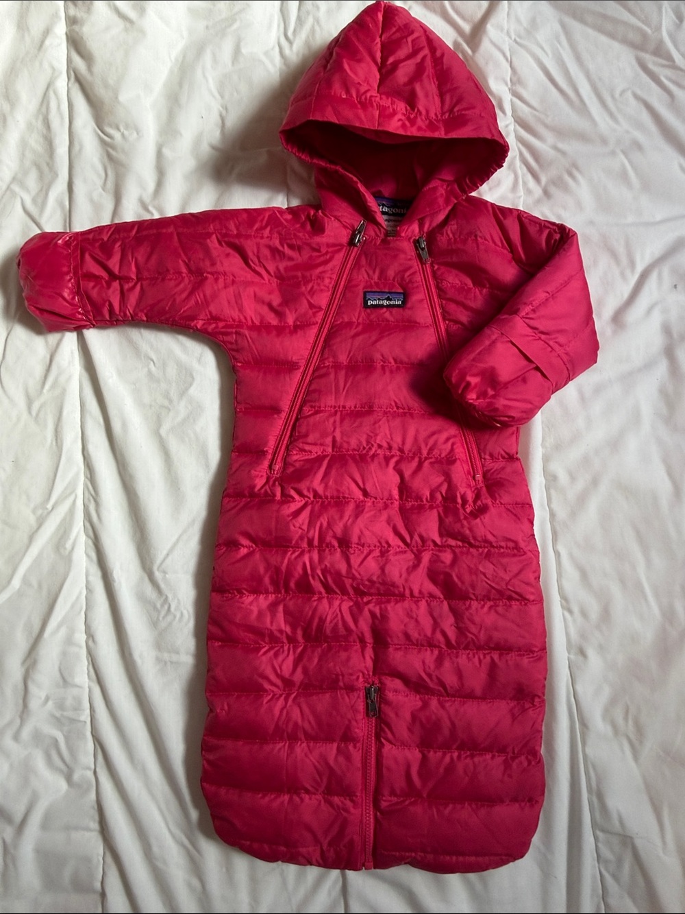 Patagonia Bright Pink Infant Hooded Bunting